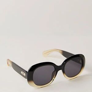 Quay Australia Black-to-Gold Ombre Oversized Women's Sunglasses